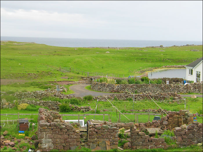 Ruins of early settlement in Reiff, Rubha Mr