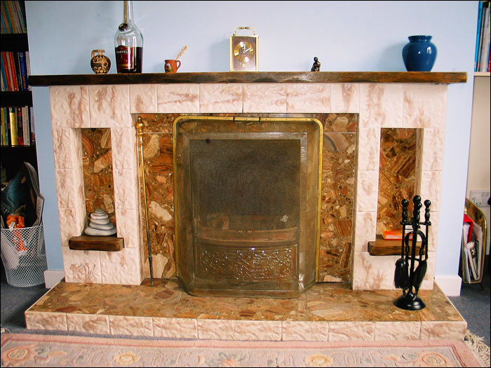 The fireplace in our residence in Ullapool