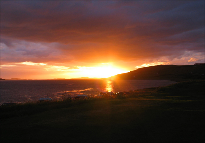 As the sun sets over Loch Broom.....